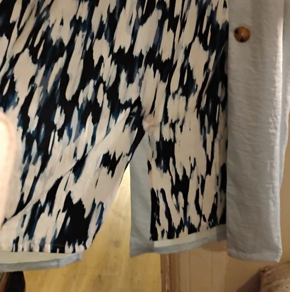 Light Blue silkyLong Coat with Blue White inner lining 17 inc p2p 45 inch long - Picture 11 of 12